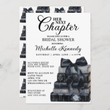 Elegant Black & White Book Themed Bridal Shower 