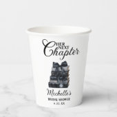 Elegant Black & White Book Themed Bridal Shower  紙コップ (裏面)