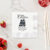 Elegant Black & White Book Themed Bridal Shower  縁ありカクテルナプキン (インサイチュ)