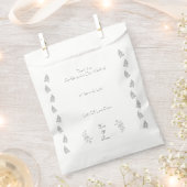 Elegant Black & White Botanical Chic Line Art Bag フェイバーバッグ (クリップ留めされた状態)