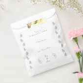 Elegant Black & White Botanical Chic Line Art Bag フェイバーバッグ (封をした状態)