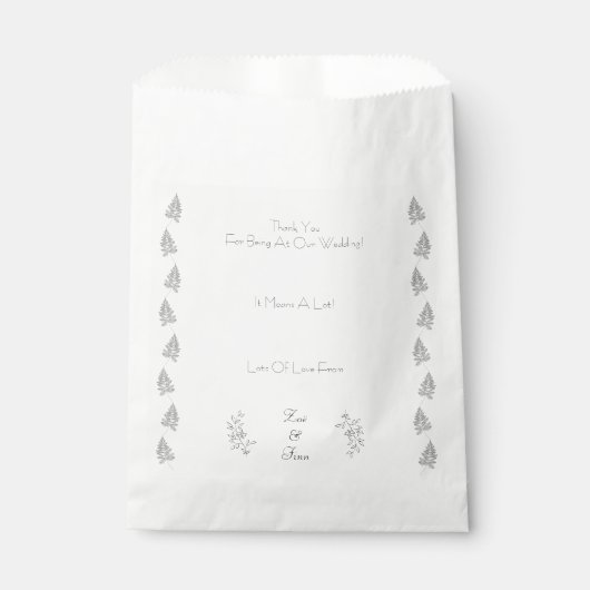 Elegant Black & White Botanical Chic Line Art Bag フェイバーバッグ (正面)