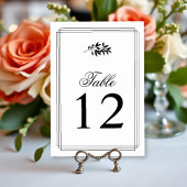 Elegant black, white branch triple border wedding テーブルナンバー