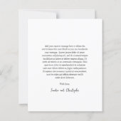 Elegant Black White Budget Wedding Thank You Card (裏面)
