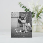 Elegant Black White Budget Wedding Thank You Card (スタンド正面)