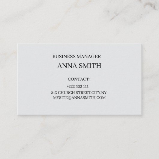 Elegant Black & White Business Card 名刺 (正面)