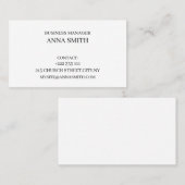 Elegant Black & White Business Card 名刺 (正面/裏面)