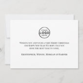Elegant Black White Business Logo Christmas シーズンカード (裏面)
