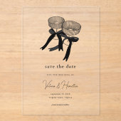 Elegant Black White Champagne Save the Date アクリル招待状 (正面)