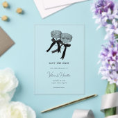Elegant Black White Champagne Save the Date アクリル招待状 (インサイチュ (ウェディング))
