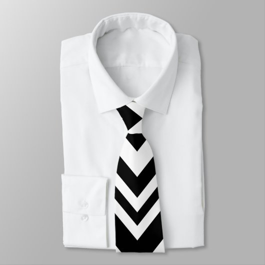 Elegant black& white chevron pattern Neck Tie ネクタイ (タイ)