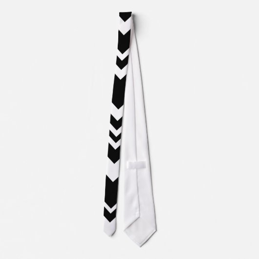 Elegant black& white chevron pattern Neck Tie ネクタイ (裏面)