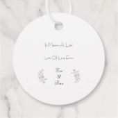 Elegant Black & White Chic Botanical Label フェイバータグ (裏面)