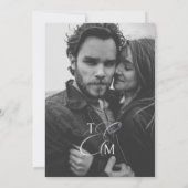 Elegant Black & White Classic Script Wedding 招待状 (裏面)