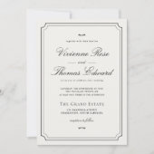 Elegant Black & White Classic Script Wedding 招待状 (正面)