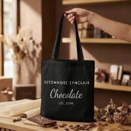 Elegant Black White Custom Chocolate Customer Gift トートバッグ