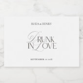 Elegant Black & White Drunk in Love Mini リキュールボトルラベル (シングルラベル)