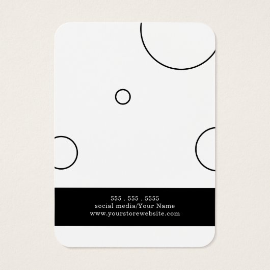 Elegant Black White Earing Necklace Display Card (裏面)