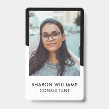 Elegant Black White Employee Photo Company Logo