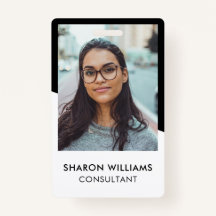 Elegant Black White Employee Photo Company Logo