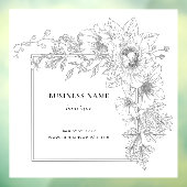 Elegant Black & White Floral Frame Salon Boutique  ウィンドウサイン (シート3)