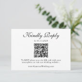 Elegant Black White Floral QR Code Wedding RSVP  (スタンド正面)