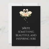 Elegant Black & White Floral Wedding Invitation 招待状 (裏面)