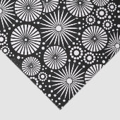 Elegant Black White Geometric Flowers Starburst 薄葉紙 (詳細)