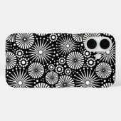 Elegant Black White Geometric Flowers Starburst Case-Mate iPhoneケース (裏面 (横))