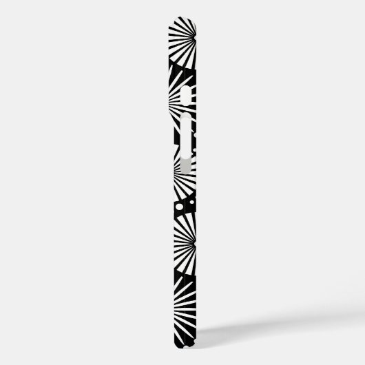 Elegant Black White Geometric Flowers Starburst Case-Mate iPhoneケース (裏面 / 左)