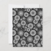 Elegant Black White Geometric Starburst Name  ノートカード (裏面)
