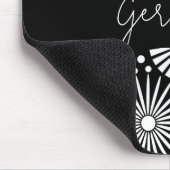 Elegant Black White Geometric Starburst Name  マウスパッド (コーナー)