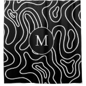 Elegant Black white geometric texture personalizd シャワーカーテン (正面)