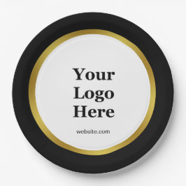 Elegant Black White Gold Business Logo Website ペーパープレート