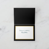 Elegant Black White Hydrangea Botanical Birthday カード (内部)