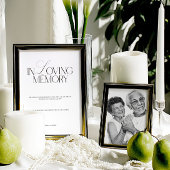 Elegant Black & White In Loving Memory Sign