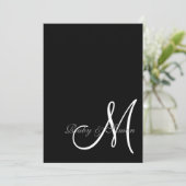 Elegant Black White Initial Wedding  招待状 (スタンド正面)