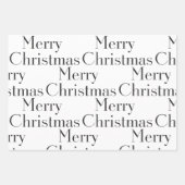Elegant Black White Merry Christmas Tree Quote ラッピングペーパーシート (正面)