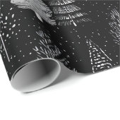 Elegant Black White Merry Christmas Wrapping Paper ラッピングペーパー (ロールコーナー)