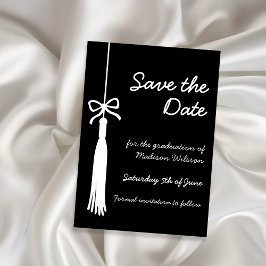 Elegant Black & White Minimalist 2026 Graduation セーブザデート