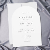 Elegant Black White Minimalist Arch Wedding 招待状