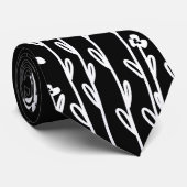 Elegant black white minimalist doodle wildflower ネクタイ (ロール)