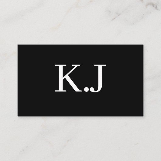 Elegant Black White Minimalist QR Code Monogram 名刺 (正面)