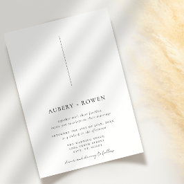 Elegant Black & White Minimalist Simple Wedding 招待状