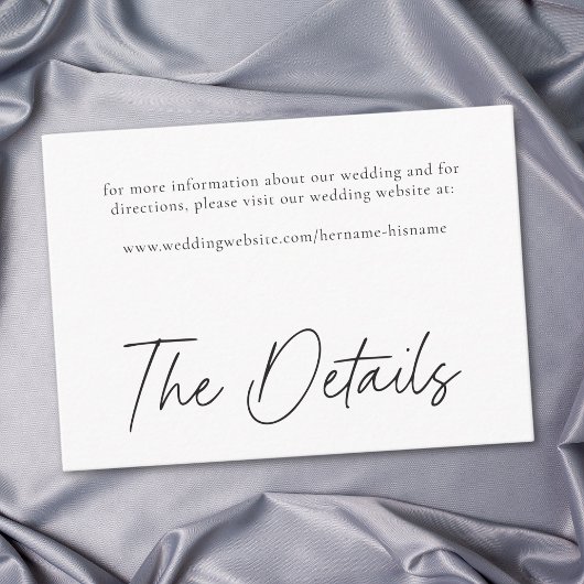 Elegant Black White Minimalist Wedding エンクロージャーカード