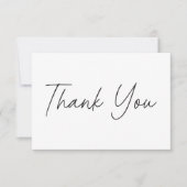 Elegant Black White Minimalist Wedding サンキューカード (正面)
