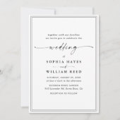 Elegant Black & White Minimalist Wedding 招待状 (正面)
