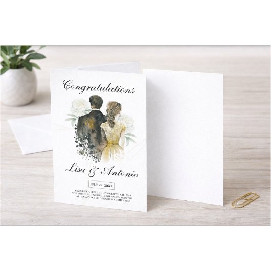 Elegant Black & White Minimalist Wedding 招待状