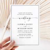 Elegant Black & White Minimalist Wedding 招待状