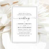 Elegant Black & White Minimalist Wedding 招待状